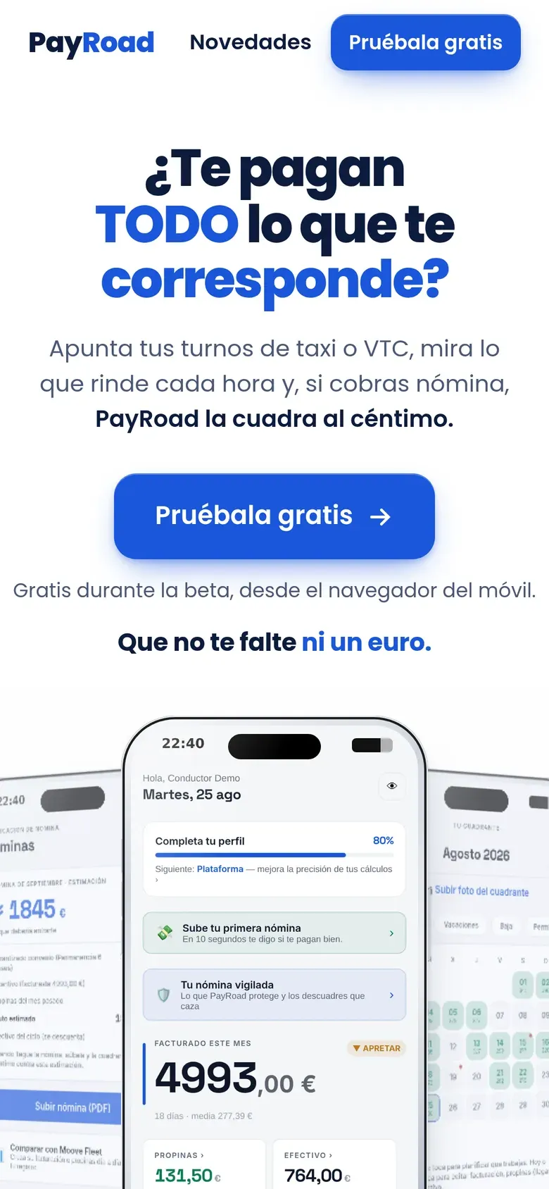 PayRoad website on a phone